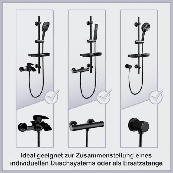 Tuyau et différents supports de la barre de douche